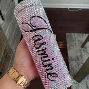 Personalized rhinestone tumbler